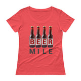 Beer Mile Bottles Ladies' Scoopneck T-Shirt-Shirts-The Beer Mile-Coral-XS-The Beer Mile