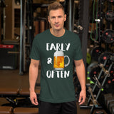 Early & Often Drinking Shirt-Shirts-The Beer Mile-Heather Forest-S-The Beer Mile