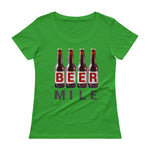 Beer Mile Bottles Ladies' Scoopneck T-Shirt-Shirts-The Beer Mile-Green Apple-XS-The Beer Mile