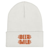 Beer Mile Cuffed Beanie-Hats-The Beer Mile-White-The Beer Mile