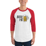Beer Me 3/4 sleeve raglan shirt-Shirts-The Beer Mile-White/Red-XS-The Beer Mile