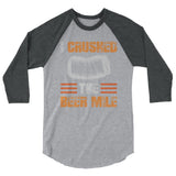 I Crushed The Beer Mile 3/4 Sleeve Raglan Shirt-Shirts-The Beer Mile-Heather Grey/Heather Charcoal-XS-The Beer Mile