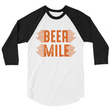 Beer Mile 3/4 Sleeve Raglan Shirt-Shirts-The Beer Mile-White/Black-XS-The Beer Mile