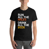 Run all the Miles, Drink all the Beer T-Shirt-Shirts-The Beer Mile-Black Heather-XS-The Beer Mile