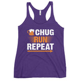 Chug Run Repeat Women's Racerback Tank-Tanks-The Beer Mile-Purple Rush-XS-The Beer Mile