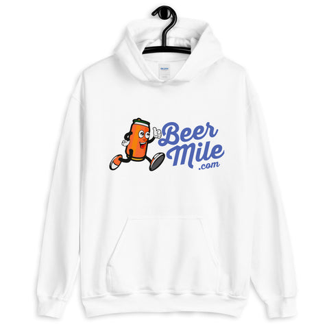 BeerMile.com Unisex Hoodie-Sweatshirts-The Beer Mile-White-S-The Beer Mile