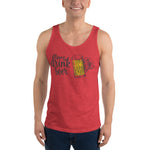 Time to Drink Beer - Unisex Drinking Tank Top-Tanks-The Beer Mile-Red Triblend-XS-The Beer Mile