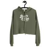 BeerMile.com Women's Crop Hoodie-Sweatshirts-The Beer Mile-Military Green-S-The Beer Mile