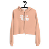 BeerMile.com Women's Crop Hoodie-Sweatshirts-The Beer Mile-Peach-S-The Beer Mile