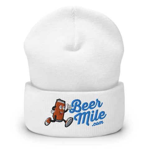 BeerMile.com Beanie-Hats-The Beer Mile-White-The Beer Mile
