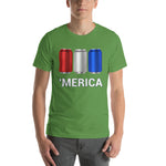 'Merica Red, White, and Blue Beer Cans Drinking Shirt-Shirts-The Beer Mile-Leaf-S-The Beer Mile