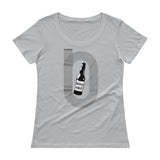 Beer Mile Track Vintage Black and White Women's Scoopneck T-Shirt-Shirts-The Beer Mile-Silver-XS-The Beer Mile