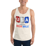 Team USA Beer Mile Cans Tank Top-Tanks-The Beer Mile-Oatmeal Triblend-XS-The Beer Mile
