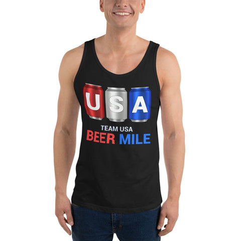 Team USA Beer Mile Cans Tank Top-Tanks-The Beer Mile-Black-XS-The Beer Mile