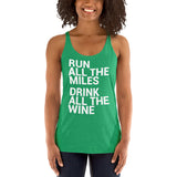 Run all the Miles, Drink all the Wine Women's Racerback Tank-Tanks-The Beer Mile-Envy-XS-The Beer Mile