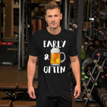 Early & Often Drinking Shirt-Shirts-The Beer Mile-Dark Grey Heather-XS-The Beer Mile