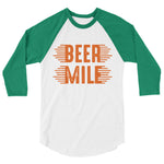 Beer Mile 3/4 Sleeve Raglan Shirt-Shirts-The Beer Mile-White/Kelly-XS-The Beer Mile