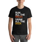 Run all the Miles, Drink all the Beer T-Shirt-Shirts-The Beer Mile-Dark Grey Heather-XS-The Beer Mile