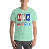 Team USA Beer Mile Cans T-Shirt-Shirts-The Beer Mile-Heather Mint-S-The Beer Mile