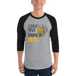 Stay True Drink a Brew - 3/4 sleeve raglan shirt-Shirts-The Beer Mile-Heather Grey/Black-S-The Beer Mile