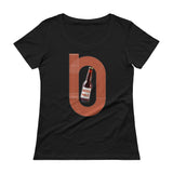 Beer Mile Track Womens Scoopneck T-Shirt-Shirts-The Beer Mile-Black-XS-The Beer Mile