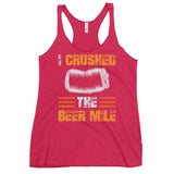 I Crushed The Beer Mile Women's Racerback Tank-Tanks-The Beer Mile-Vintage Shocking Pink-XS-The Beer Mile