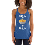 Run to Eat, Eat to Run - Women's Racerback Tank-Shirts-The Beer Mile-Vintage Royal-XS-The Beer Mile