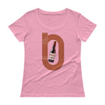 Beer Mile Track Womens Scoopneck T-Shirt-Shirts-The Beer Mile-CharityPink-XS-The Beer Mile