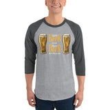 Two Beer or Not Two Beer - 3/4 sleeve raglan shirt-Shirts-The Beer Mile-Heather Grey/Heather Charcoal-XS-The Beer Mile