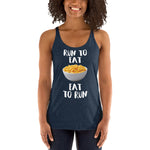 Run to Eat, Eat to Run - Women's Racerback Tank-Shirts-The Beer Mile-Vintage Navy-XS-The Beer Mile