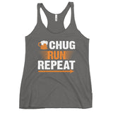 Chug Run Repeat Women's Racerback Tank-Tanks-The Beer Mile-Premium Heather-XS-The Beer Mile