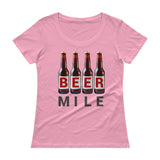 Beer Mile Bottles Ladies' Scoopneck T-Shirt-Shirts-The Beer Mile-CharityPink-XS-The Beer Mile