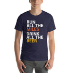 Run all the Miles, Drink all the Beer T-Shirt-Shirts-The Beer Mile-Heather Midnight Navy-XS-The Beer Mile