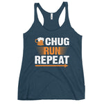 Chug Run Repeat Women's Racerback Tank-Tanks-The Beer Mile-Indigo-XS-The Beer Mile