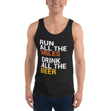 Run all the Miles, Drink all the Beer Tank Top-Tanks-The Beer Mile-Charcoal-black Triblend-XS-The Beer Mile