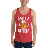 Early & Often Drinking Tank Top-Tanks-The Beer Mile-Red Triblend-XS-The Beer Mile
