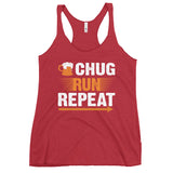 Chug Run Repeat Women's Racerback Tank-Tanks-The Beer Mile-Vintage Red-XS-The Beer Mile