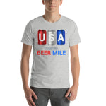 Team USA Beer Mile Cans T-Shirt-Shirts-The Beer Mile-Athletic Heather-S-The Beer Mile