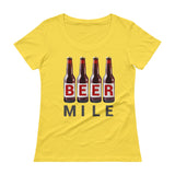 Beer Mile Bottles Ladies' Scoopneck T-Shirt-Shirts-The Beer Mile-Lemon Zest-XS-The Beer Mile