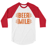 Beer Mile 3/4 Sleeve Raglan Shirt-Shirts-The Beer Mile-White/Red-XS-The Beer Mile