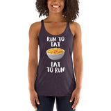 Run to Eat, Eat to Run - Women's Racerback Tank-Shirts-The Beer Mile-Vintage Purple-XS-The Beer Mile