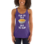 Run to Eat, Eat to Run - Women's Racerback Tank-Shirts-The Beer Mile-Purple Rush-XS-The Beer Mile