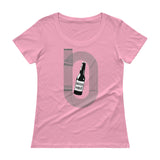 Beer Mile Track Vintage Black and White Women's Scoopneck T-Shirt-Shirts-The Beer Mile-CharityPink-XS-The Beer Mile