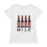 Beer Mile Bottles Ladies' Scoopneck T-Shirt-Shirts-The Beer Mile-White-XS-The Beer Mile