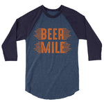 Beer Mile 3/4 Sleeve Raglan Shirt-Shirts-The Beer Mile-Heather Denim/Navy-XS-The Beer Mile