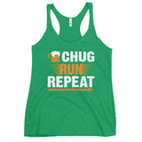 Chug Run Repeat Women's Racerback Tank-Tanks-The Beer Mile-Envy-XS-The Beer Mile