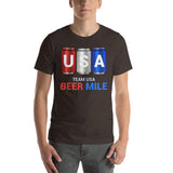 Team USA Beer Mile Cans T-Shirt-Shirts-The Beer Mile-Brown-S-The Beer Mile