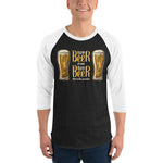 Two Beer or Not Two Beer - 3/4 sleeve raglan shirt-Shirts-The Beer Mile-Black/White-XS-The Beer Mile