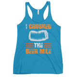 I Crushed The Beer Mile Women's Racerback Tank-Tanks-The Beer Mile-Vintage Turquoise-XS-The Beer Mile