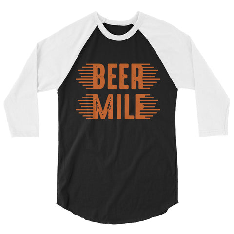 Beer Mile 3/4 Sleeve Raglan Shirt-Shirts-The Beer Mile-Black/White-XS-The Beer Mile